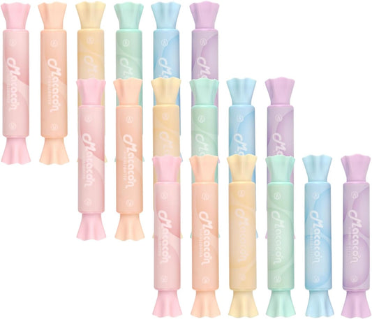 chosch Candy Shape Highlighters, Assorted colors,Chisel Tip,Water Based,Quick Dry& Write Smoothly 6 Macaron Colors (CANDY HIGHLIGHTER)