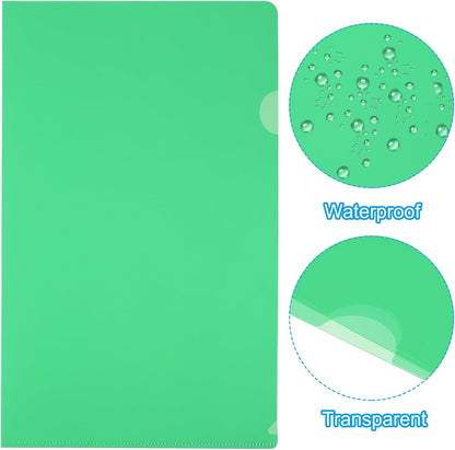 PATIKIL L Type Folders 50 Pack A4 Plastic File Project Pockets Clear Paper Document Jacket Sleeves for Office, Orange