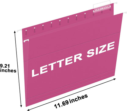 HERKKA Hanging File Folders, 30 Pack Reinforced Letter Size Hanging Folders, Designed for Bulky Files, Filing Cabinet, 1/5-Cut Adjustable Tabs (Blue)