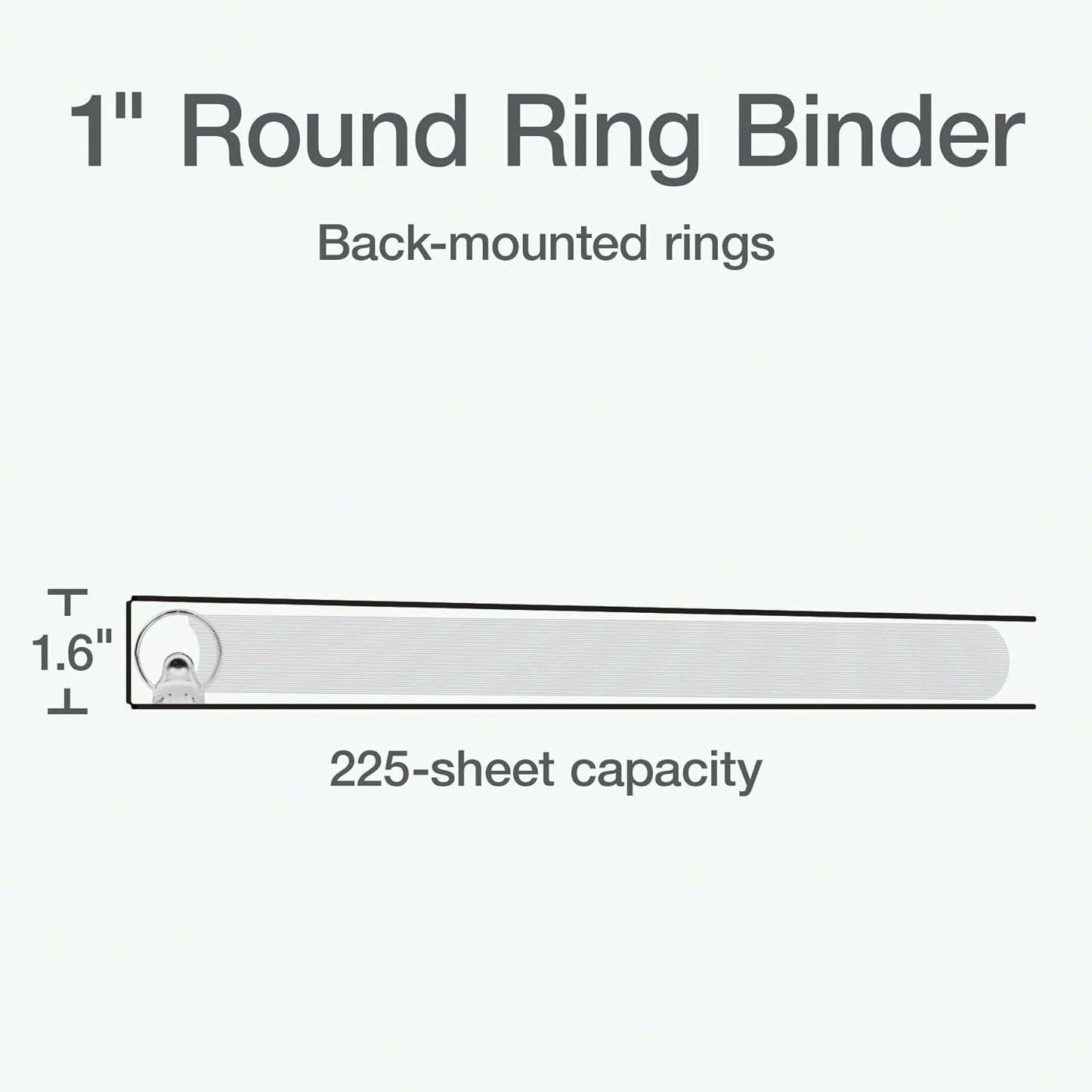 Oxford Ring Binders, 1.5" Round Ring Binders, View Binder, Covers on 3 Sides, XtraLife Hinge, Non-Stick, PVC-Free, White, 350 Sheet Capacity (1002547)
