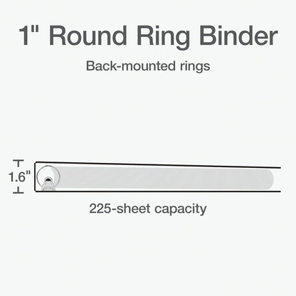 Oxford Ring Binders, 1.5" Round Ring Binders, View Binder, Covers on 3 Sides, XtraLife Hinge, Non-Stick, PVC-Free, White, 350 Sheet Capacity (1002547)