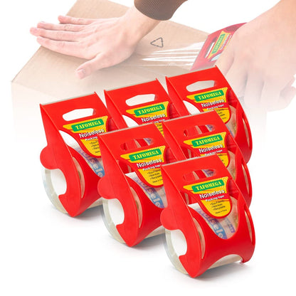 Packing Tape with Dispenser Clear Noiseless Packaging Tape for Shipping Moving Strong Sealing Adhesive Industrial Depot Tapes for Storage 1.96 inch x 33 Yards 1” Core 3 Pack