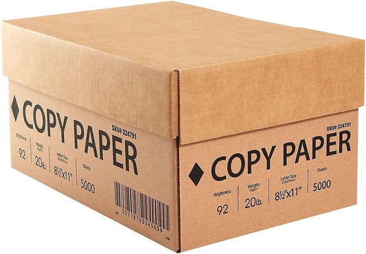 Staples Printer Paper 8.5 x 11 Inch 20 lb 92 Bright White Sheets, 10 Ream Carton
