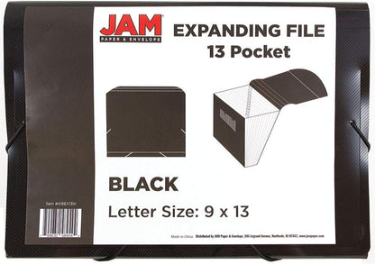 JAM Paper Accordion Folders - 13 Pocket Plastic Expanding File - Legal Size - 10 x 15 - Red - Sold Individually