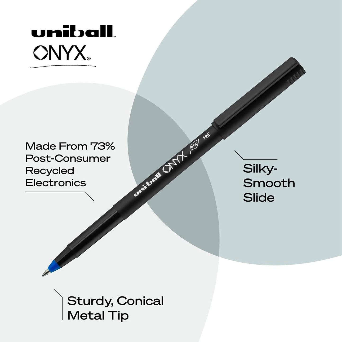 uniball Roller Rollerball Pens, Micro Point (0.5mm), Blue, 12 Pack