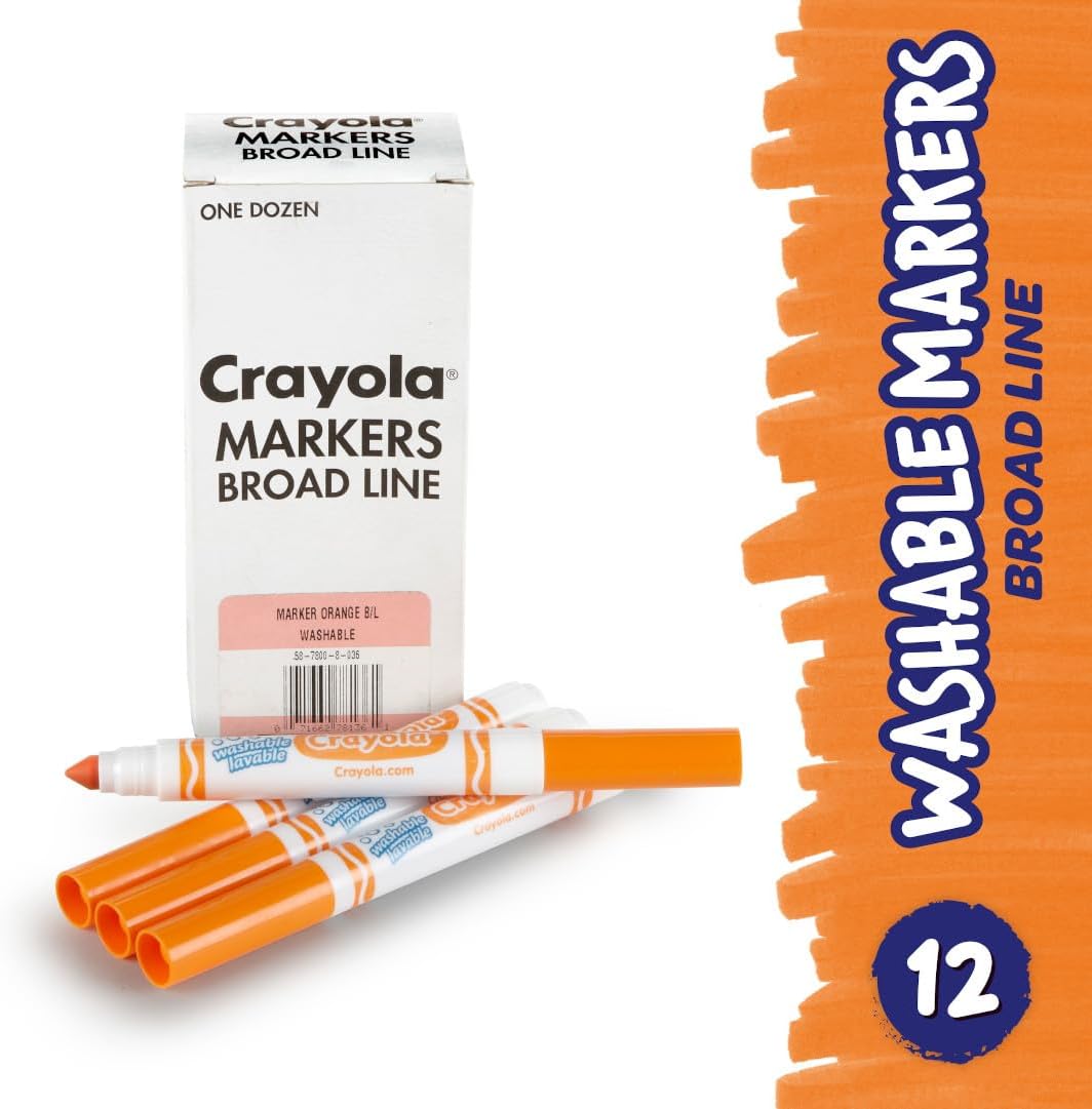 Crayola Washable Markers for Kids - Black (12ct), Bulk Broad Line Markers for School, Classroom Essentials, Teacher Classroom Must Haves for Elementary School