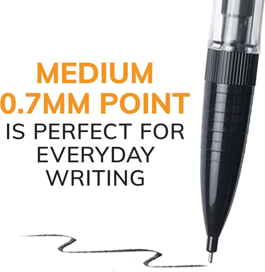BIC Mechanical Pencils #2 Extra Smooth, 0.7 mm Medium Point, Transparent Barrels with Assorted Colored Clips - Bulk Pack of 80 Lead Pencils