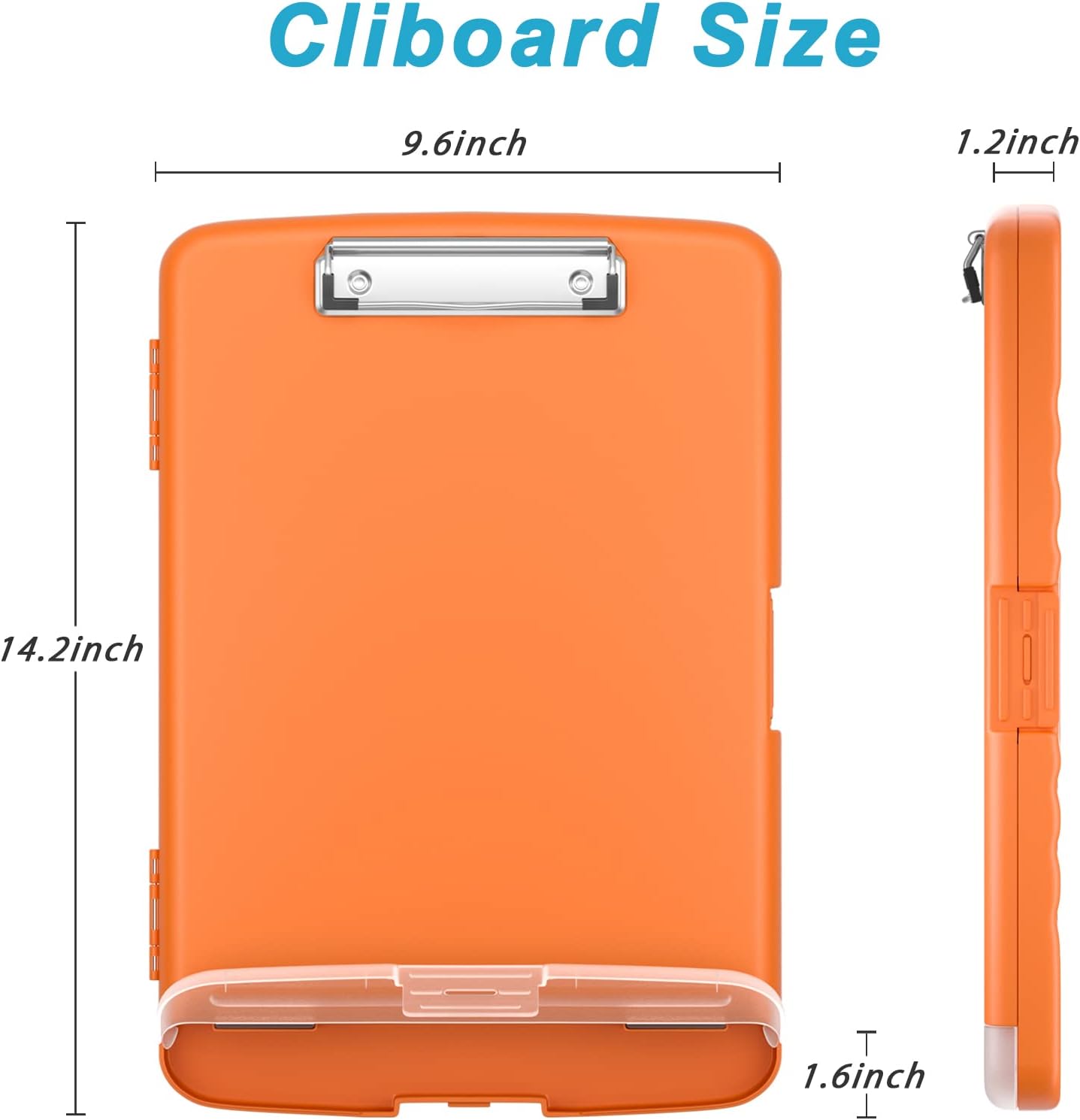 Rimilak Plastic Clipboard with Storage, 8.5 x 11 High Capacity Folio Nursing Case with Pen Holder, Size 14.2 x 9.6 x 1.2″ Folder Side-Opening for Classroom, Teacher, Smooth Writing, Dark Green