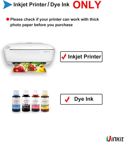 Uinkit 100 Sheets Thick Inkjet Glossy Photo Paper Picture 8.5x11 62lb 230g 11.1mil Cardstock Postcard Brochure For Dye Ink Inkjet Printer