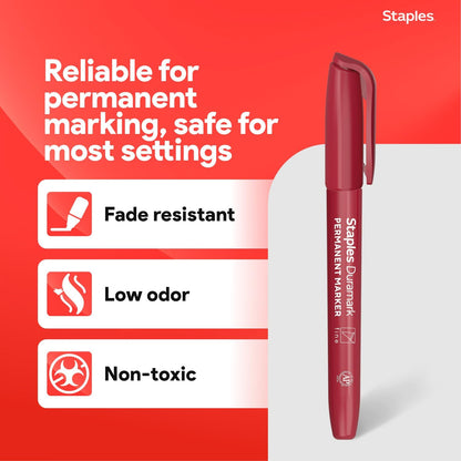 STAPLES Permanent Markers, Ultra Fine Tip, Black, 12 Pack – Duramark Precision Markers for Writing, Drawing & Labeling