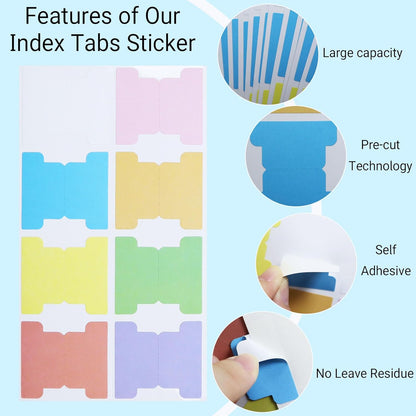 80 Pieces Sticky Blank Monthly Index Tabs Double-Sided Page Markers, Self-Adhesive & Writable Notes Flags for Labeling/Marking/Planing - Multi