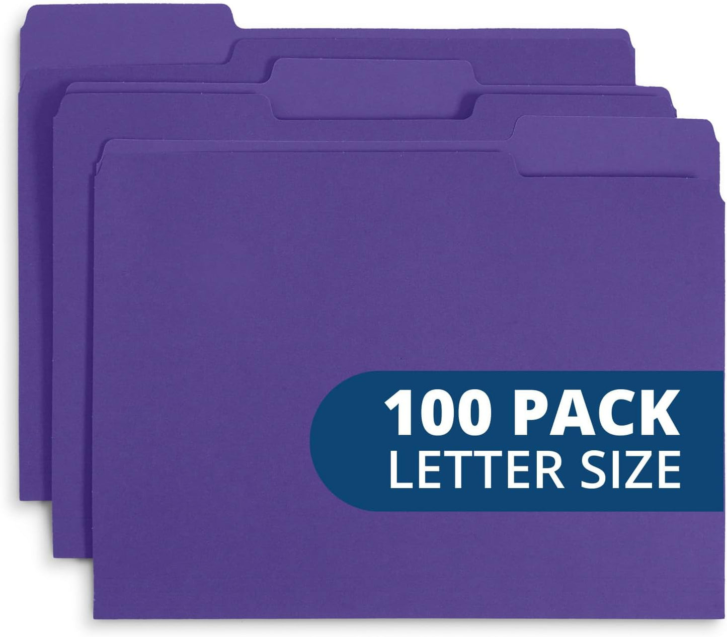 File Folder, 1/3 Cut Tab, Letter Size, Yellow, Great for Organizing and Easy File Storage, 100 Per Box