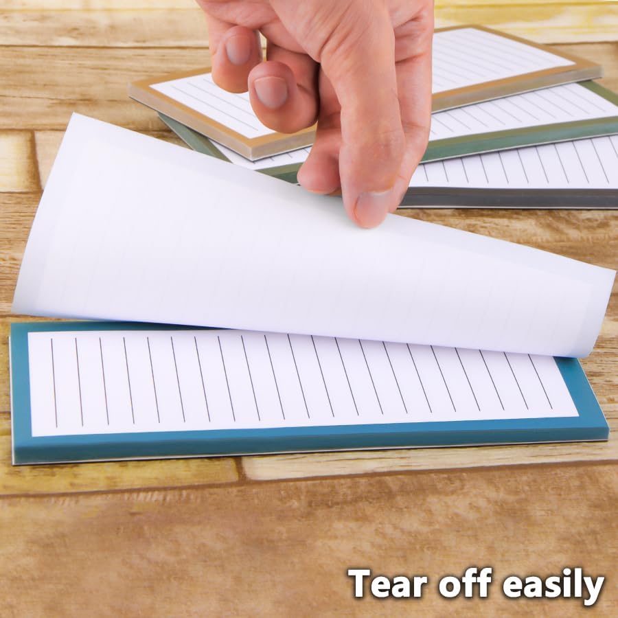 FLIPPED 4 Pack Magnetic Notepads for Refrigerator, Notepad Grocery List Large Magnet Pad for Fridge,Full Magnet Back Design Magnetic Memo Pads for Grocery List, Shopping List, to-Do List(200 Sheets)