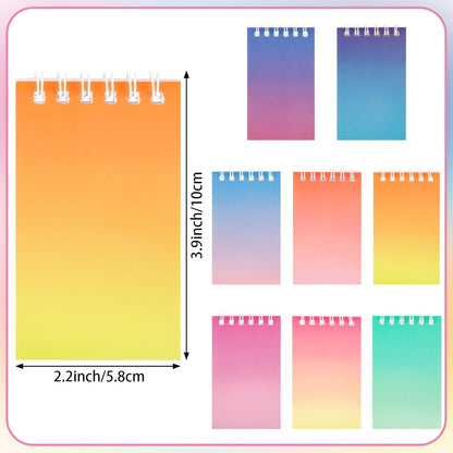 Hooqict 24 Pack Small Pocket Notebook Mini Notebooks Bulk Small Spiral Notepads with 8 Colors, Memo Note Pads for Kids, Work, Office, School, 3.9 x 2.4 Inches