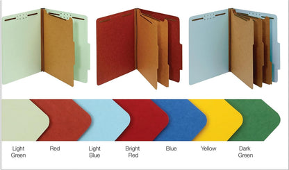 Office Depot 100% Recycled Classification Folders, 1 Divider, 1 3/4in Expansion, Letter Size, Light Green, 10 pk, OD23776R