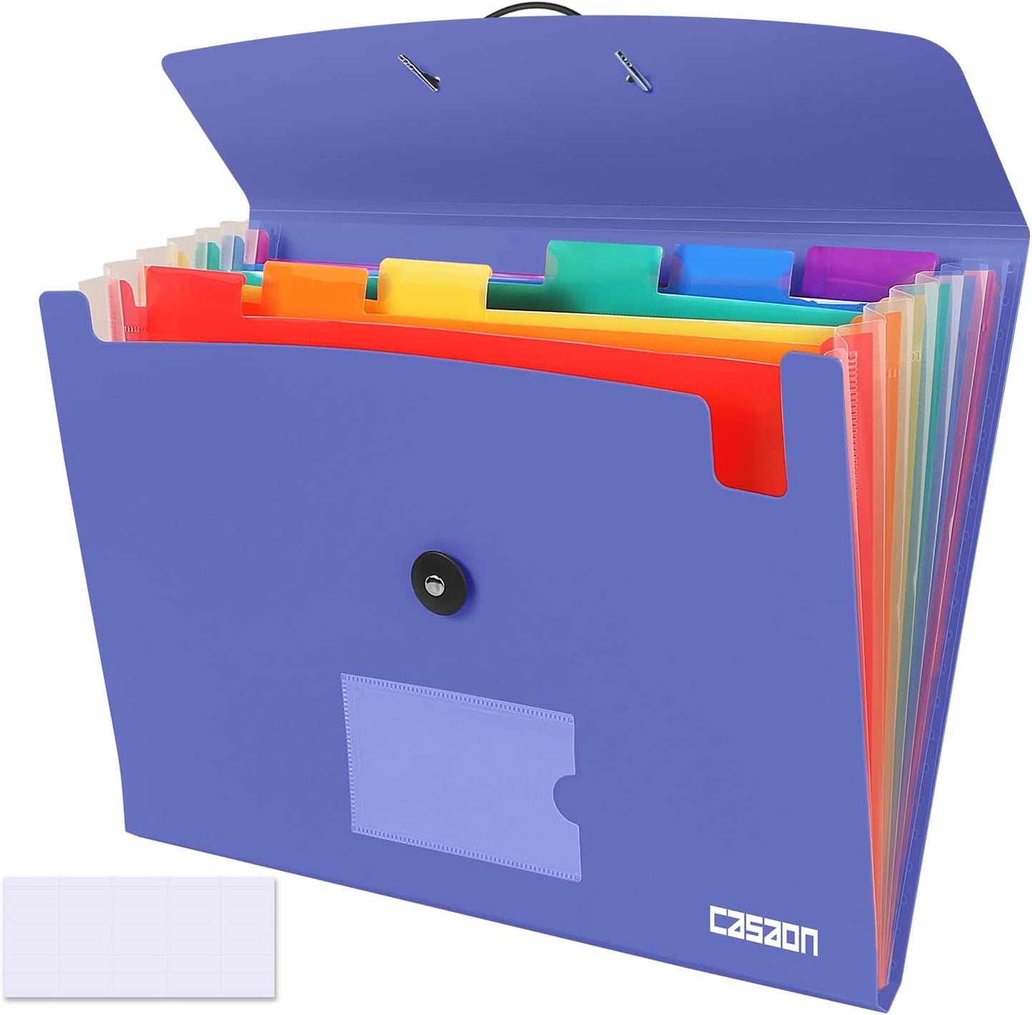 7 Pocket Accordian File Folders, Expanding File Folder A4 Letter Size Paper Portable Document Organizer-Black