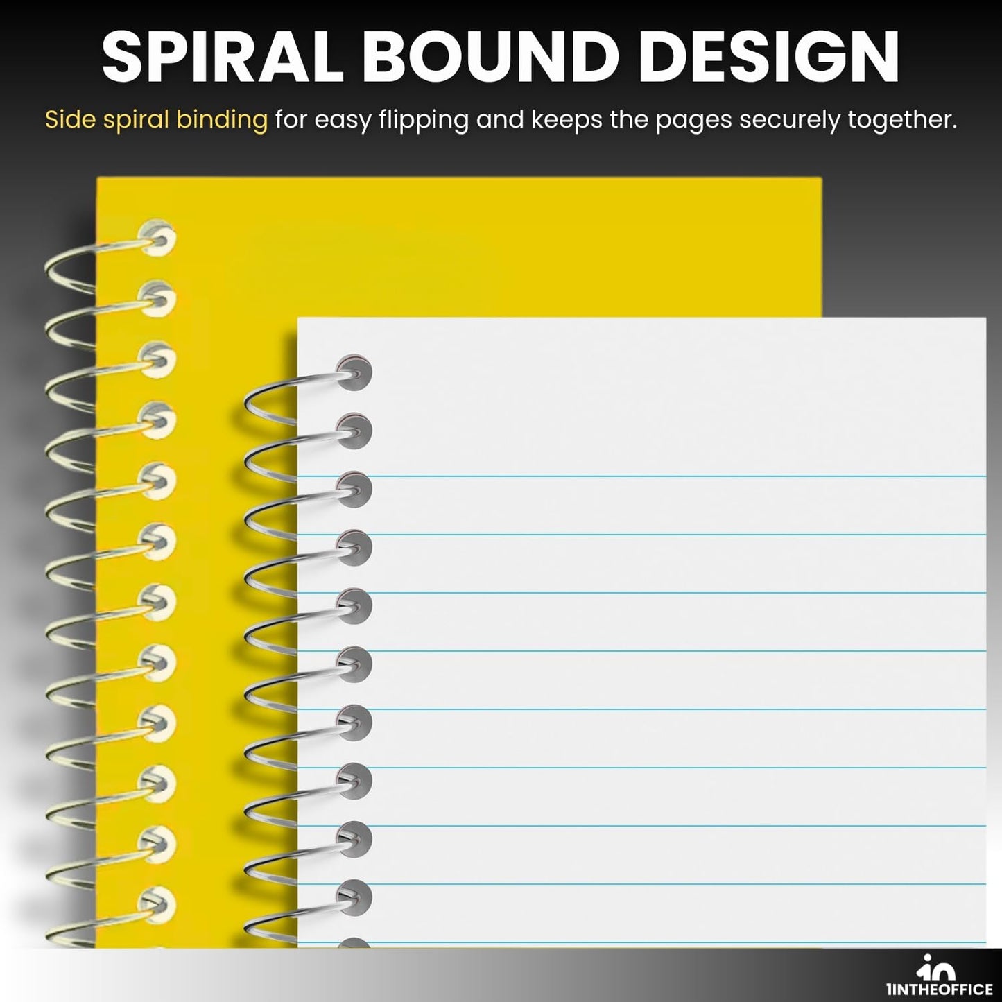 1InTheOffice Wirebound Spiral Memo Books, Memo Pads, 3" x 5", College Ruled, Small Notepad, Assorted, 75 Sheets/Pad, (5 Pack)