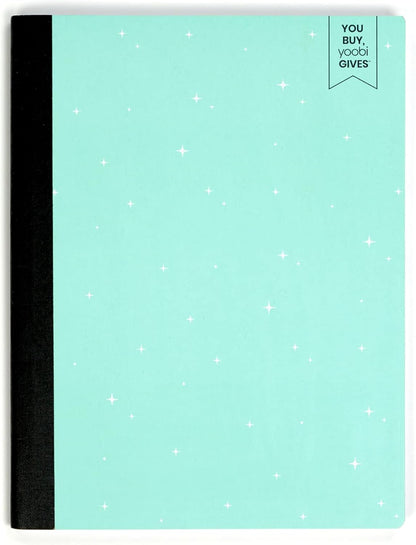 Yoobi College Ruled 8 x 10.5” Spiral Notebook Set – 3-Pack of 1 Subject Notebooks, Pink, Purple & Black Celestial Patterns – 150 Perforated 3-Hole Punched Sheets