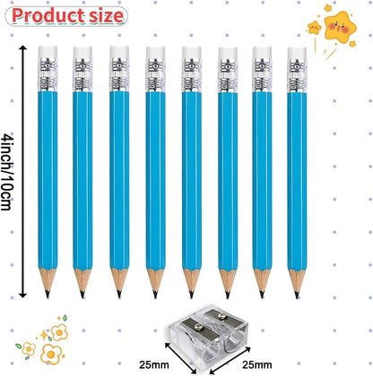 Adhere 25pcs Golf Pencils with Eraser Pre sharpened Hexagon half Wooden Pencils Graphite 2B for Golf Event Scoring,Classroom,Wedding,Company Meetings,Pew, Pocket (Nature)