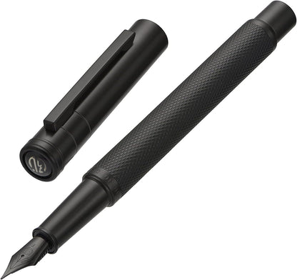 Hongdian Matte Black Forest Rollerball Pen with Schmidt Black Ink Refill, Classic Design with Metal Case for Business Signature