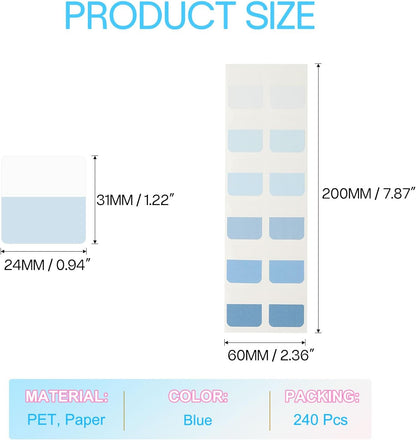 PATIKIL Clear Index Sticky Tabs, 240 Pcs Large Transparent Sticky Notes Bookmarks Planner Stickers Page Tabs for Office Notebooks File Folder Ledger Book, Gradient Purple