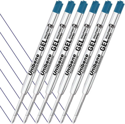 Unibene Parker Compatible Gel Ink Ballpoint Refills 12 Pack,0.7mm Medium Point-Black, Smooth Writing Replaceable German Ink Tactical Pen Refills for Parker Ballpoint/UZI Pen