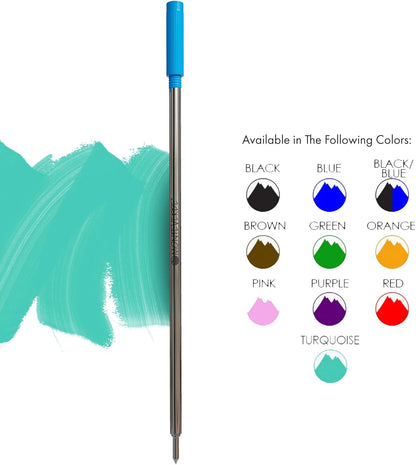 Monteverde USA Soft Ballpoint Refills to Fit Cross Pens, Medium Point, Green Ink, 2-Pack – Bold and Smooth Writing Solution