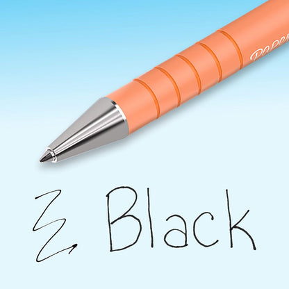 Paper Mate FlexGrip Ultra Ballpoint Pens, Recycled Plastic Materials Assorted Barrel Colors Medium Point (1.0mm) Black 4 Count