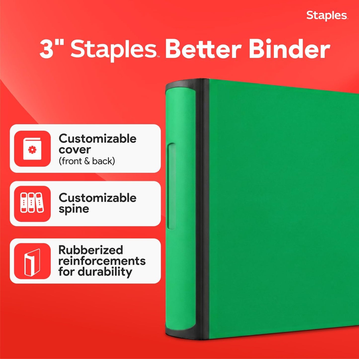 Staples Better Binder 2-Inch D-Ring View Binder, Reinforced Spine, Holds Up to 540 Sheets, Teal, for Office & School