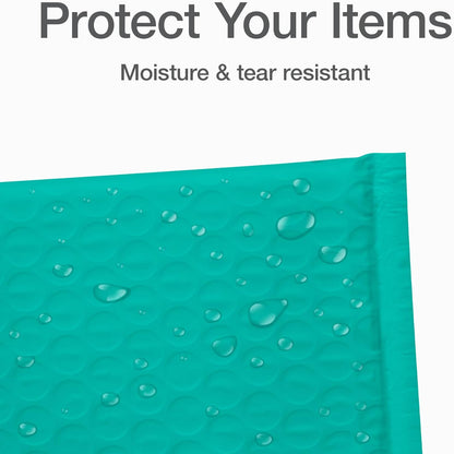 Quality Park Bubble Mailers, 6 x 9 Inch, White Poly Mailers, Padded Envelopes, Shipping Envelopes, Water Resistant, Self Seal, 50 Per Box (QUA85856), Plastic