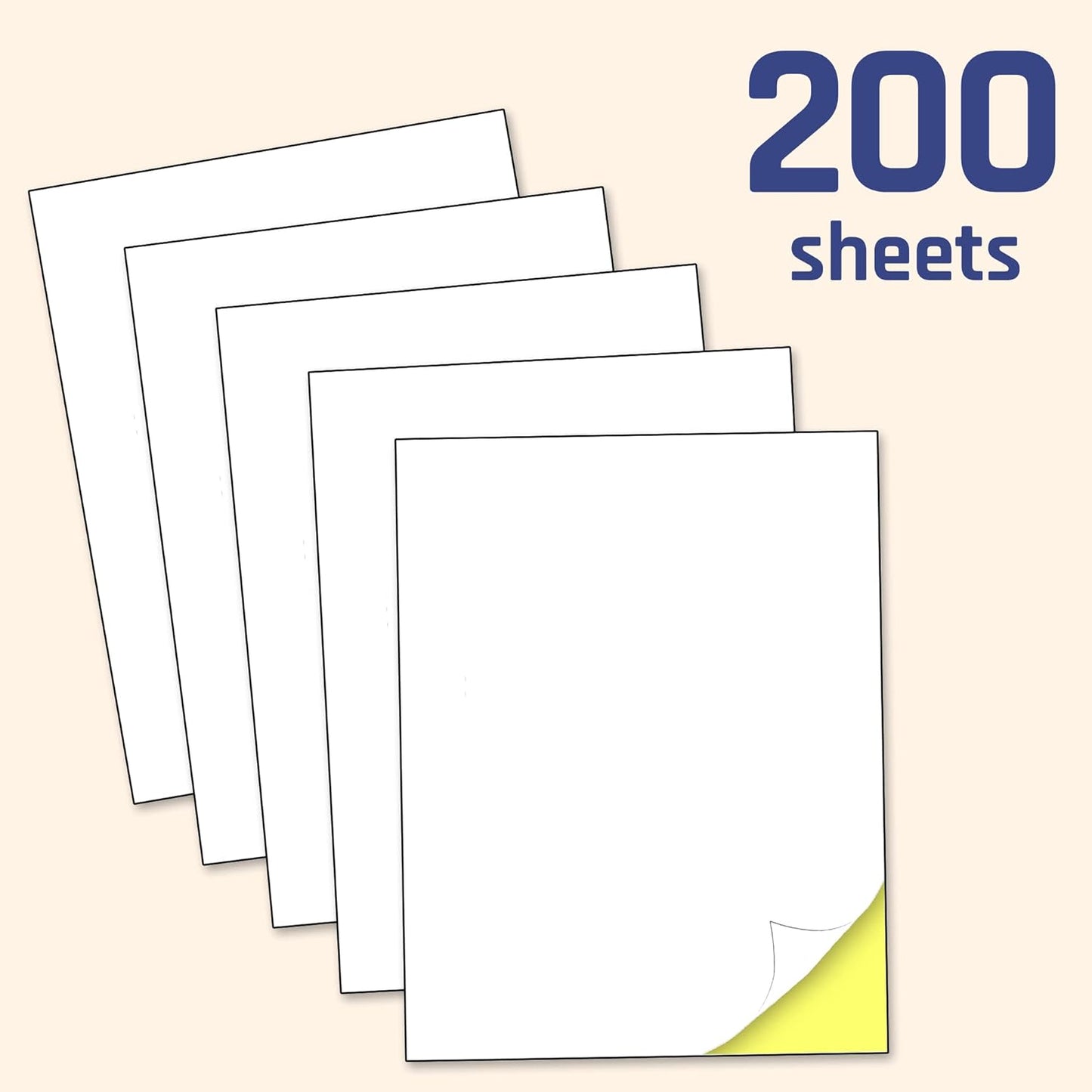 30 Sheets, Printable White Sticker Paper, Laser/Inkjet Printing - Matte, Letter Size (8.5" x 11")
