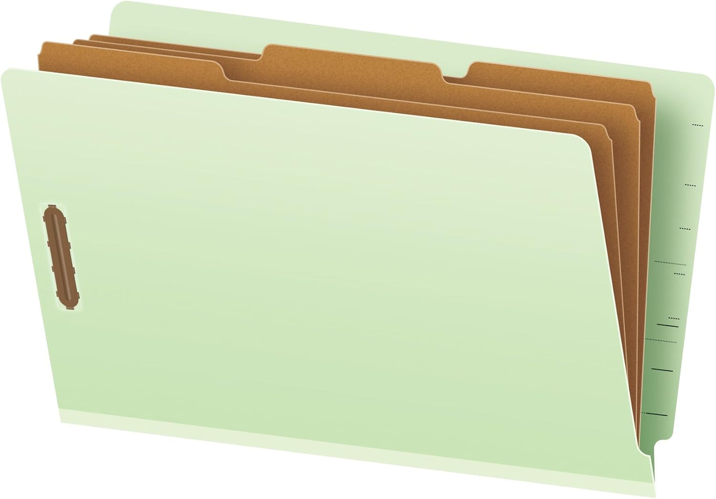 Pendaflex Pressboard End-Tab Classification Folders, Legal Size, 3 Dividers, 5" Expansion, Light Green, Straight Cut, 10/BX (23334)