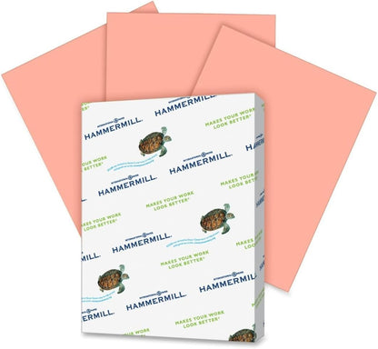 Hammermill Colored Paper, 20lb Pink Printer Paper, 8-1/2 x 11- 1 Ream (500 Sheets) - Made in the USA, Pastel Paper, 103382R