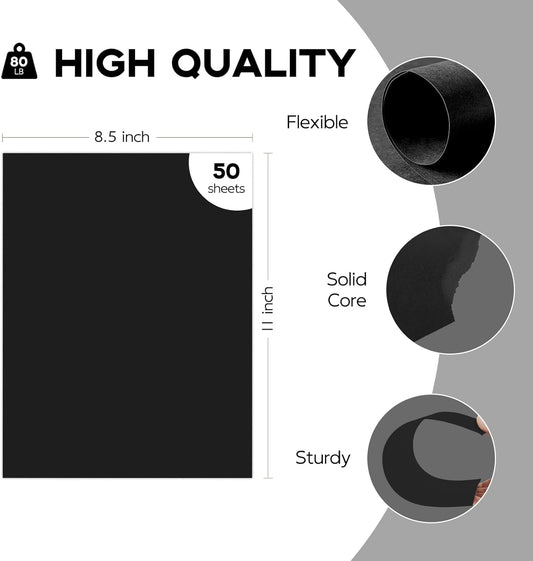 50 Sheets Cream Cardstock 8.5 x 11 Ivory Paper, Goefun Off White Card Stock Printer Paper for Cards Making, Office Printing, Wedding