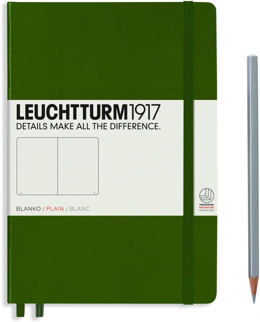 LEUCHTTURM1917 - Notebook Hardcover Medium A5-251 Numbered Pages for Writing and Journaling (Navy, Ruled)