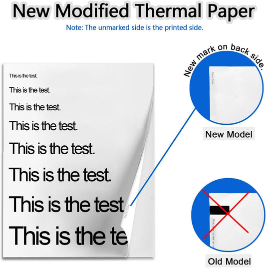 Thermal Printer Paper 8.5 x 11 Inch, 200 Sheets US Letter Size Thermal Paper, Compatible with M08F/A40 Thermal Portable Printer, Continual Feeding Folded Printing Paper (200 Sheets/Continuous Folding)
