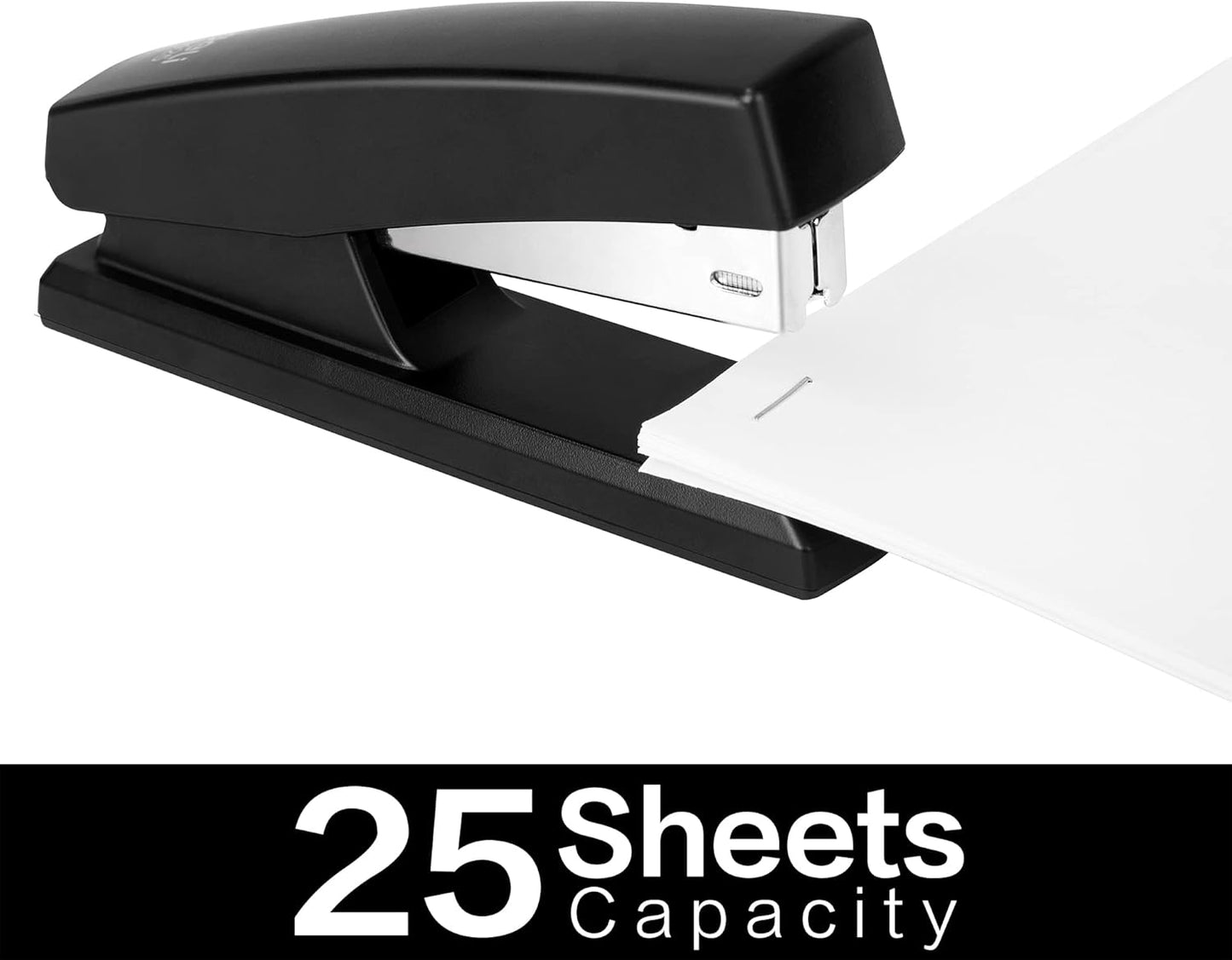 Deli Stapler, Desktop Staplers with 640 Staples, Office Stapler, 25 Sheet Capacity, White