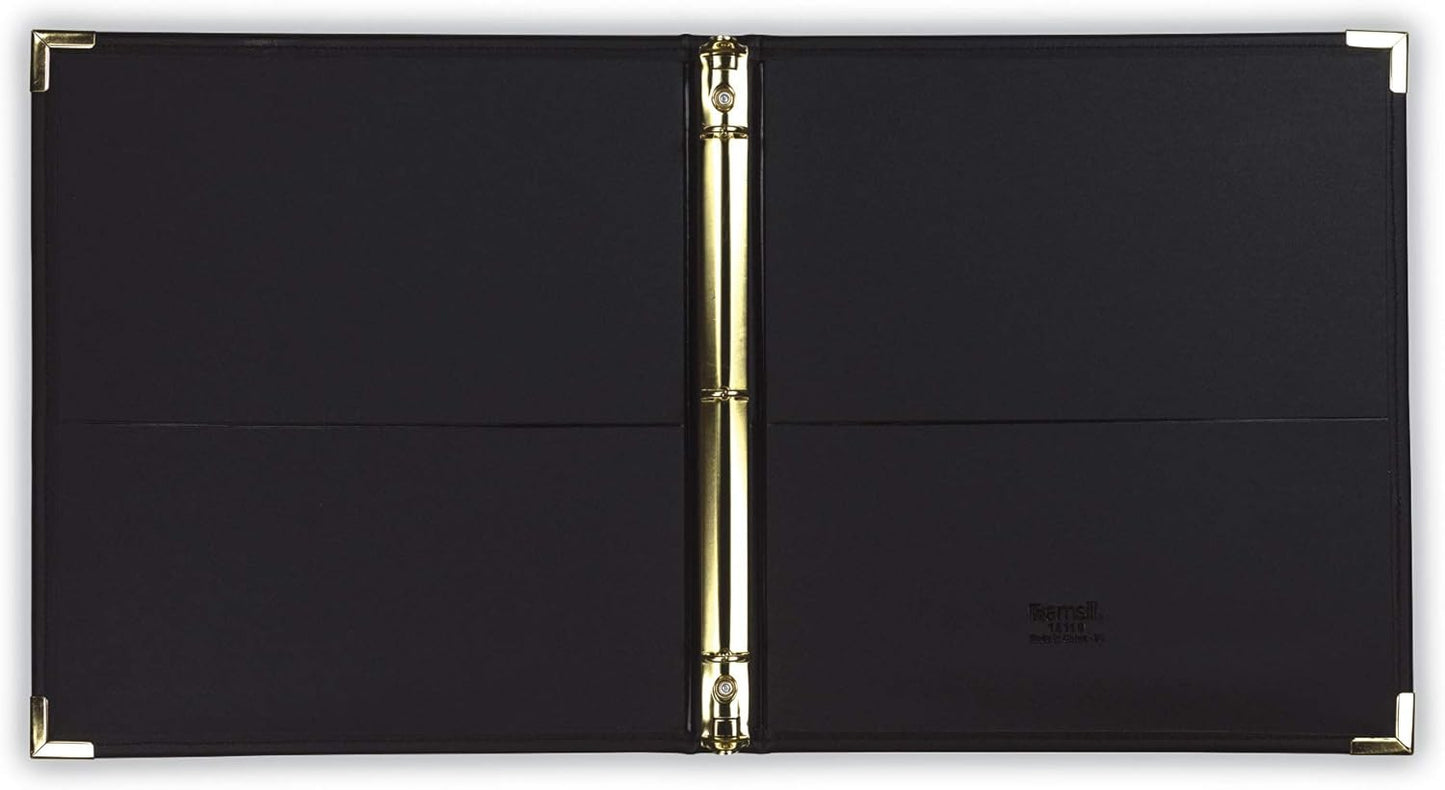 Samsill Classic Collection Leather 3 Ring Binder, Executive Presentation Portfolio, 0.5 Inch (Holds 100 Sheets), Brass Round Ring, Burgundy