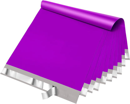Fuxury Poly Mailers 10x13 Inch 50 Pcs, Waterproof Shipping Bags for Clothing, Strong Adhesive Shipping Envelopes for Small Business Suppliers, Self Seal Mailers Poly Bags Mailing Envelopes Purple