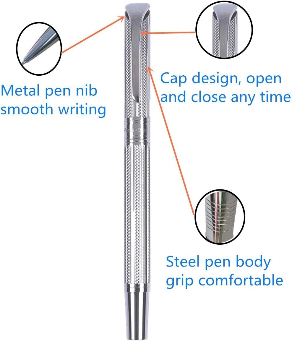 Penneed Rollerball Pen Liquid Ink Pens for Women Luxury Box Gel Pen Black Ink Fancy Pen Refillable for Executive, Office, Professional, Birthday Gift G5 (Rose Gold)