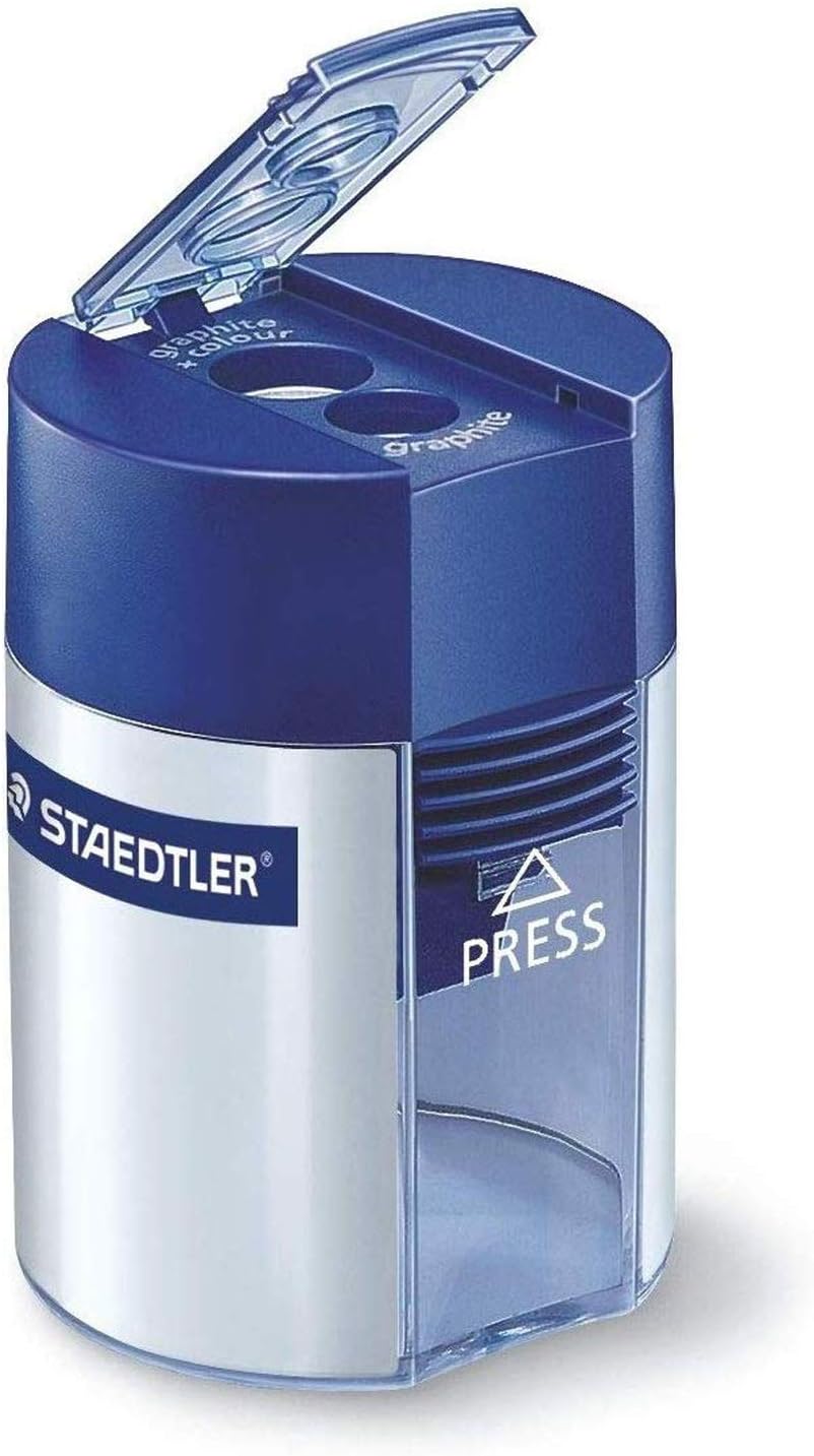 Staedtler Double-hole Tub Pencil Sharpener, No Packing (2 Pack)