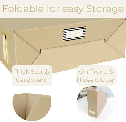 BLU MONACO Foldable Black Magazine File Holder | Set of 6 Cardboard Desk Organizer Boxes | Vertical Magazine File Holder | Standing File Holder | Office Classroom or Home