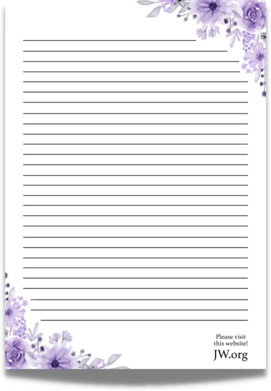 JW Letter Writing A4 Pad Stationery Paper Lined Gift Notepad Writing Sheets (Pink Rose)