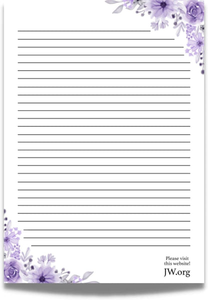 JW Letter Writing A4 Pad Stationery Paper Lined Gift Notepad Writing Sheets (Pink Rose)