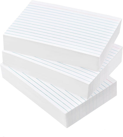 300 PCS Index Cards 4x6 Ruled - Goefun White Lined Note Cards 4 x 6 Flashcards for Studying, Note Taking and To Do List