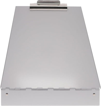 Saunders Cruiser Mate Metal Clipboard with Storage, Dual Tray Aluminum Nursing Folio, Heavy Duty Form Holder for Police & Work, Letter Size Privacy Box with Self-Locking Latch, Silver