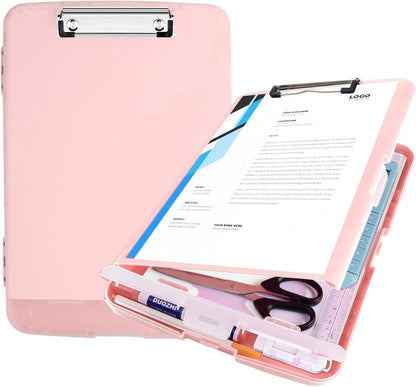 Red Plastic Clipboard with Storage,TFDLCG zm High Capacity Clip Boards 8.5x11,A4 Binder Nursing Clipboard Folder Heavy Duty for Women Teachers Work,School Office