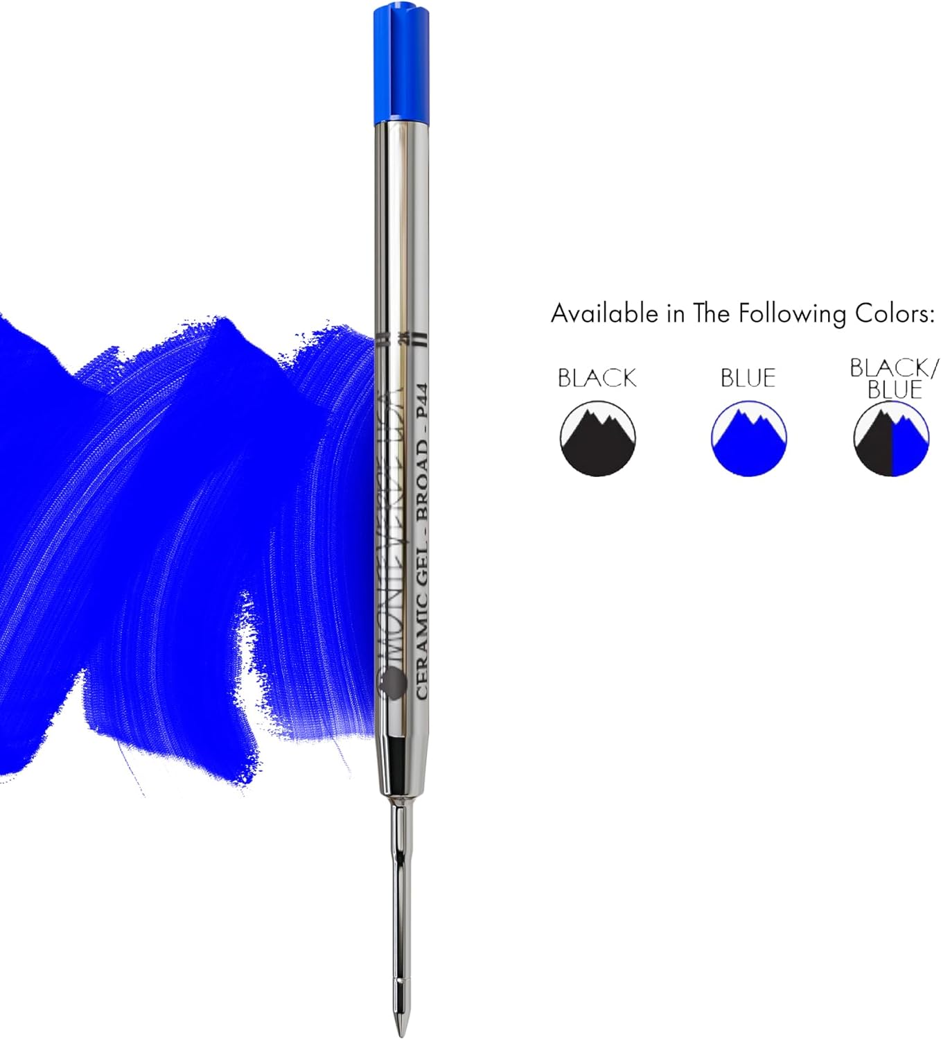 Monteverde USA Capless Ceramic Gel Refills to Fit Parker Pens, Broad Point, Blue Ink, 2-Pack – Smooth and Vibrant Writing Solution