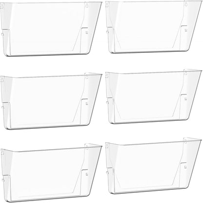 Gawerk Clear Acrylic Single Pocket, Plastic Hanging Wall Mount File Holder for Office Home (Clear, 3 Pack)