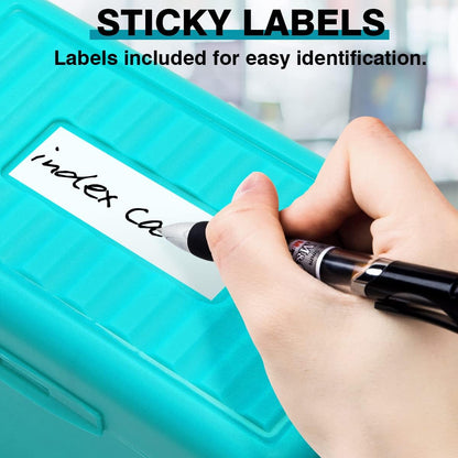 H4D Index Card Holder 3x5, Index Card Box Organizer Case, 3x5 Flash Note Card Holder, 3 Packs (Pastel Colors)
